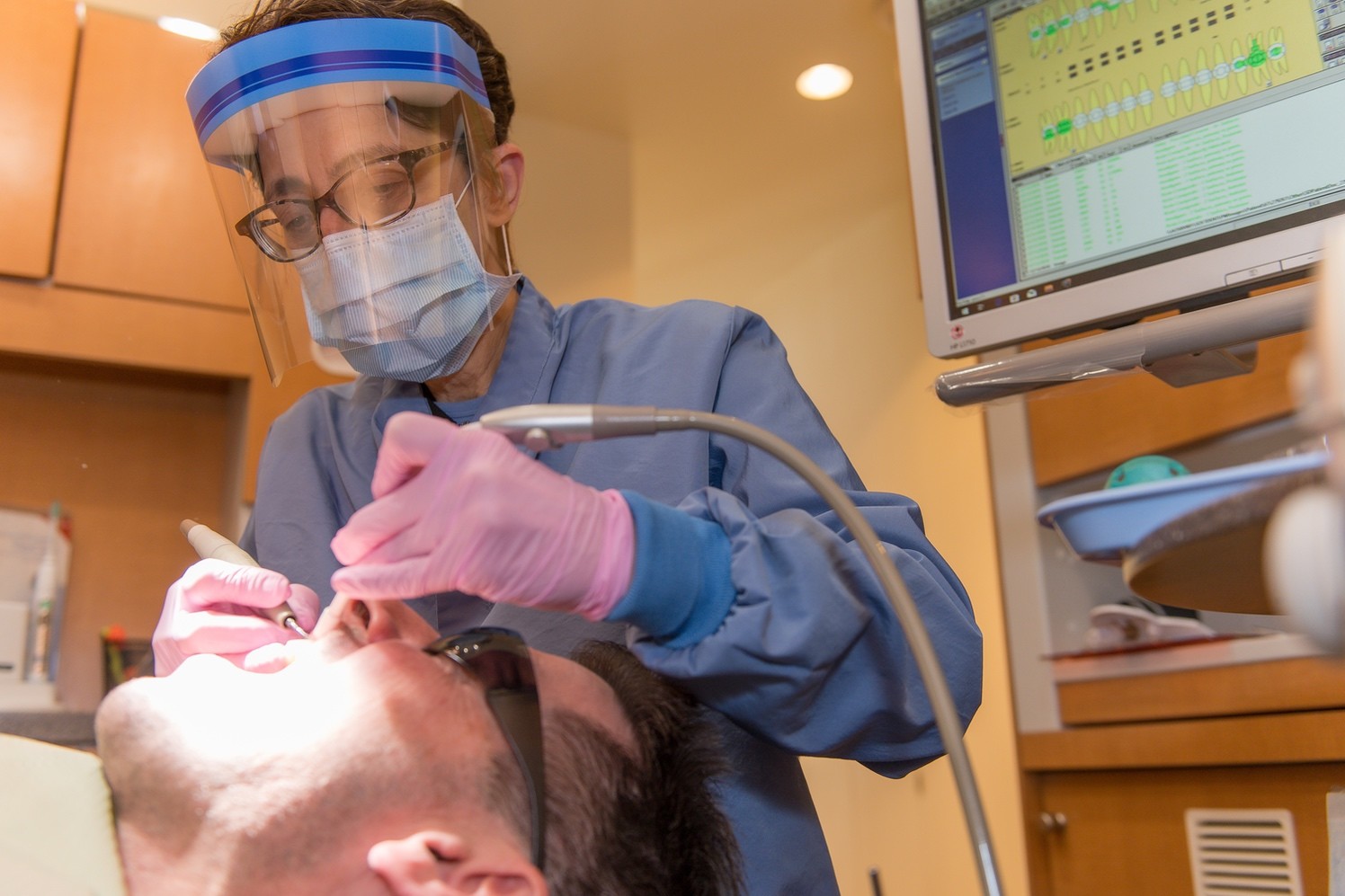 dentist working on patient